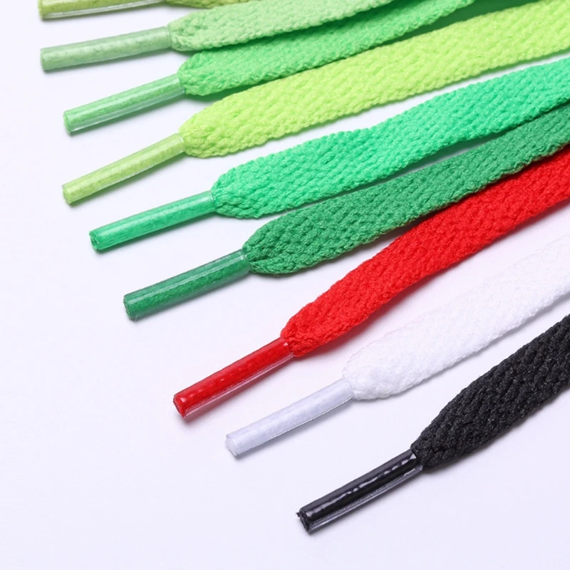 Stylish polyester fabric colorful flat shoelace wholesale flat screen shoelaces Customized text logo printed shoelaces
