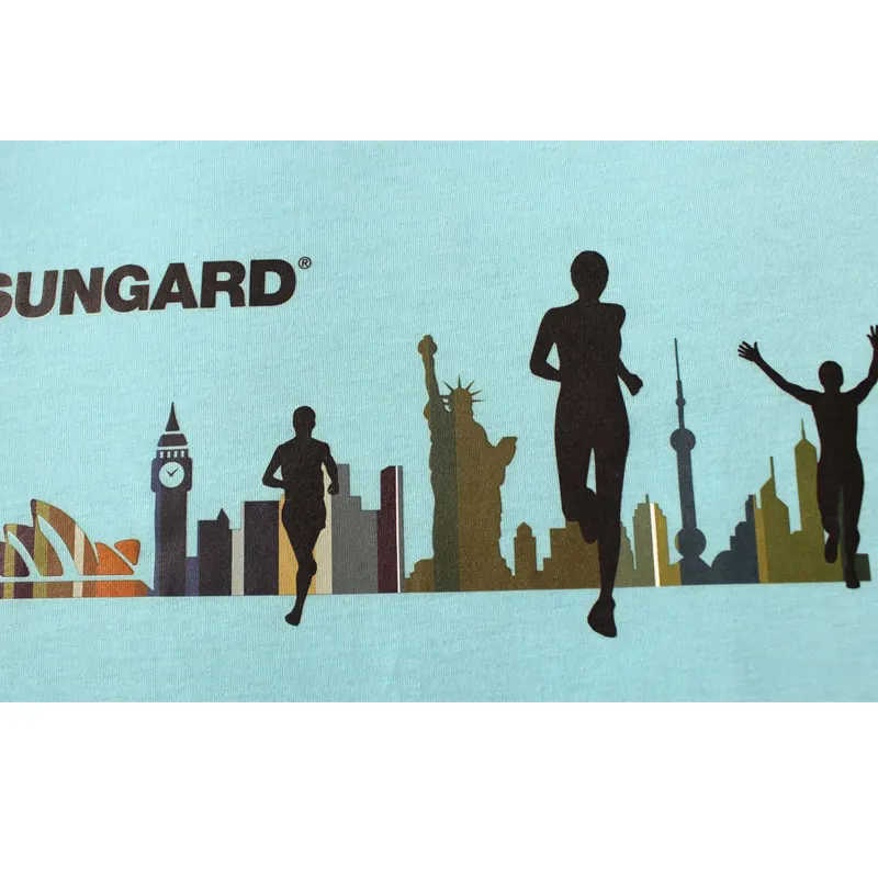 Summer crew neck 95% cotton 5% spandex running t shirt with custom silk screen printing