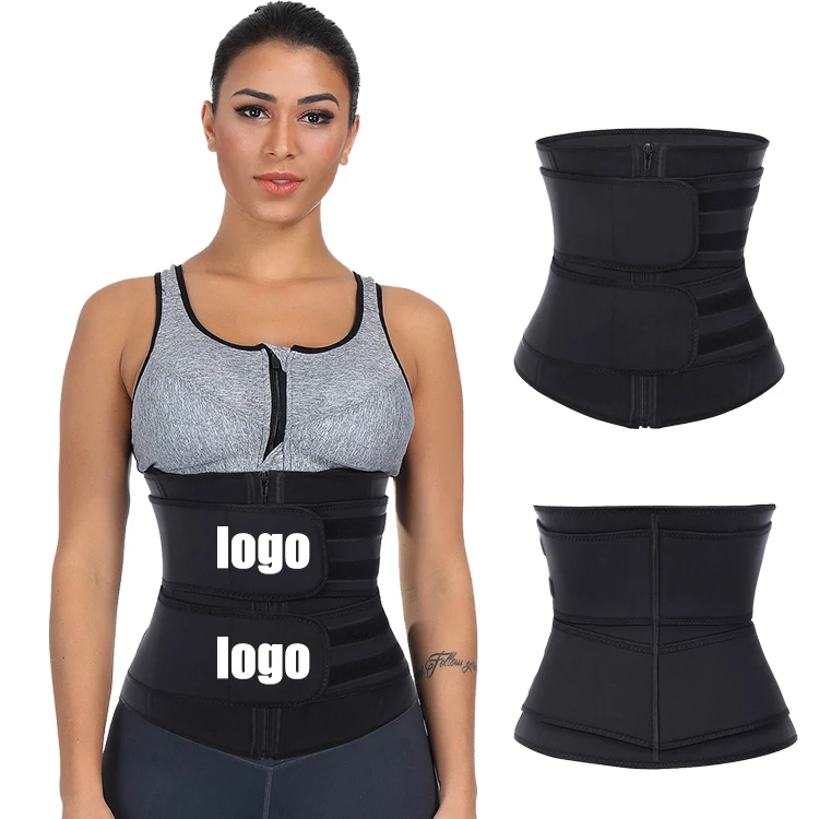 
Custom Logo Private Label Double Compression Belly Control Belt Women Slimming Workout Latex Waist Trainer 