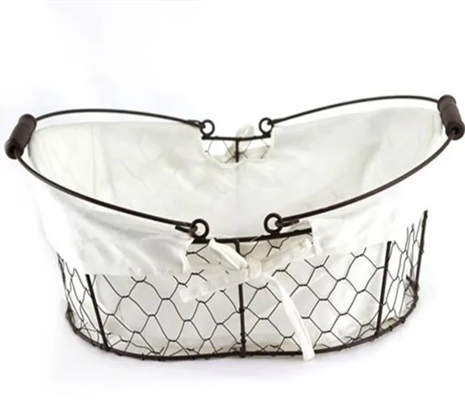 iron wire fabric storage basket
