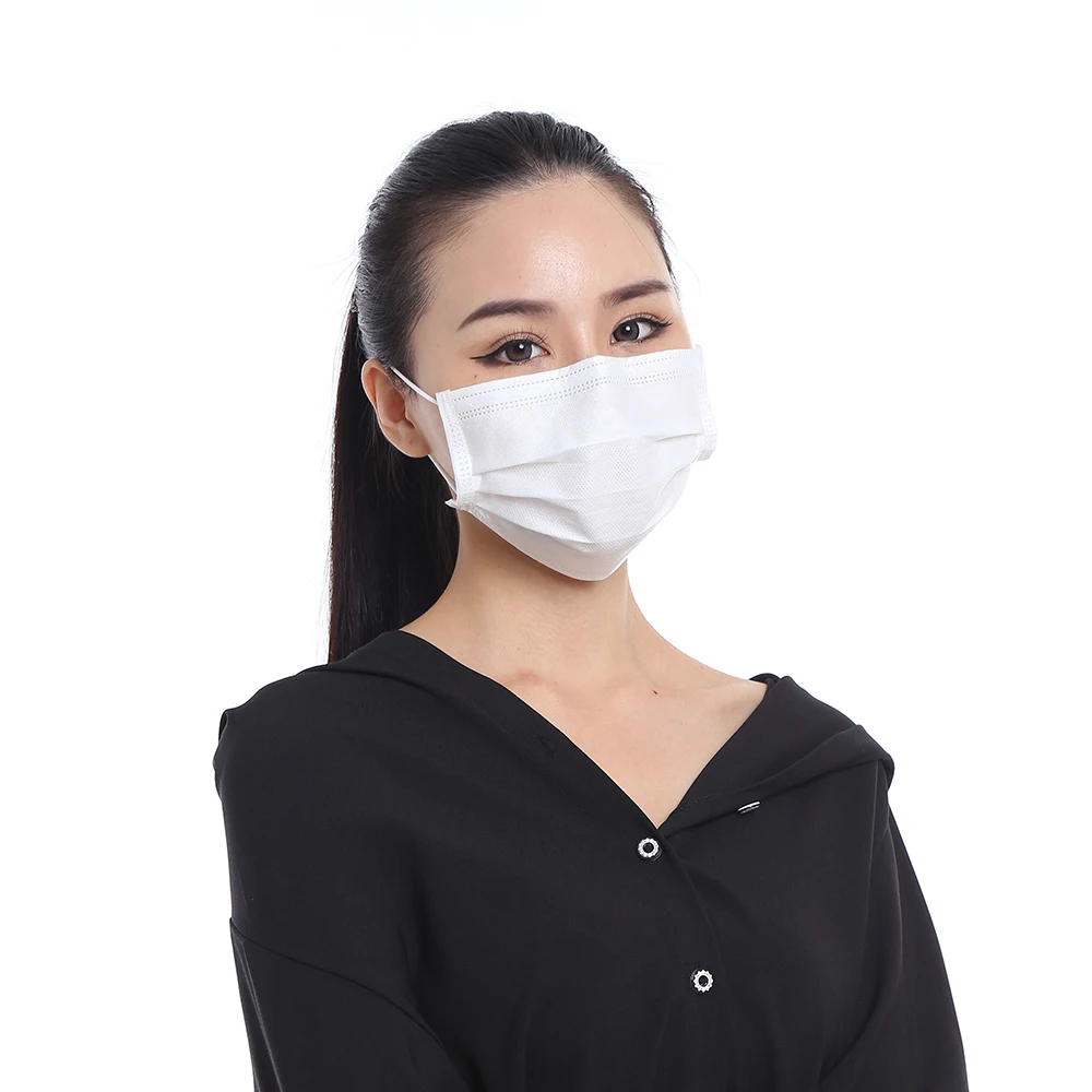 customised 3ply disposable earloop face mask indivially wrapped white 3 ply medical disposable surgical non-woven face mask