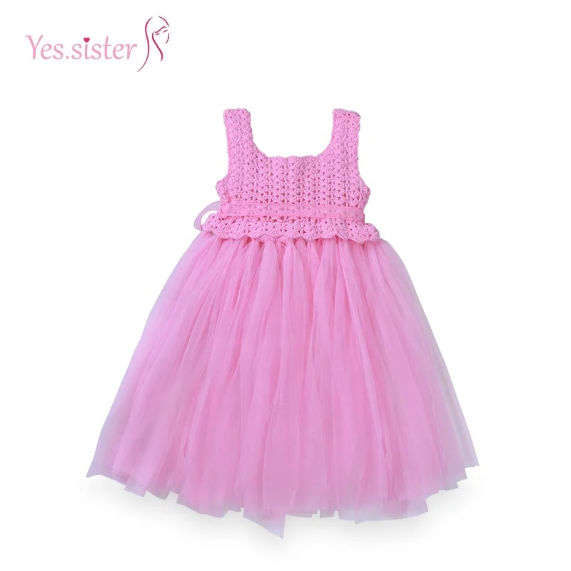 Handmade Crochet Top With Tulle Tutu Baby Dress