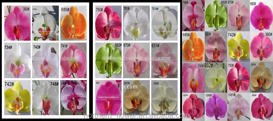 Cheap Wholesale latex nature touch Orchid Artificial Flowers With Glass Vase for wedding deco