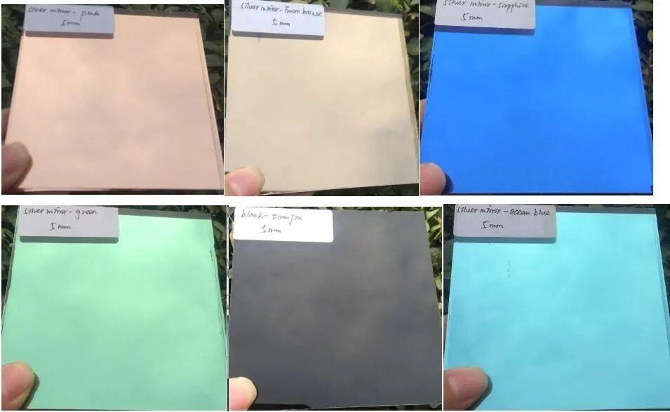 Eco-friendly Colored Mirror Eruo Bronze Silver Glass Factory Price Customized Size Clear Frameless Mirrors