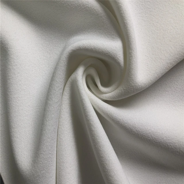 100% polyester good elastic crepe effect solid interlock fabric