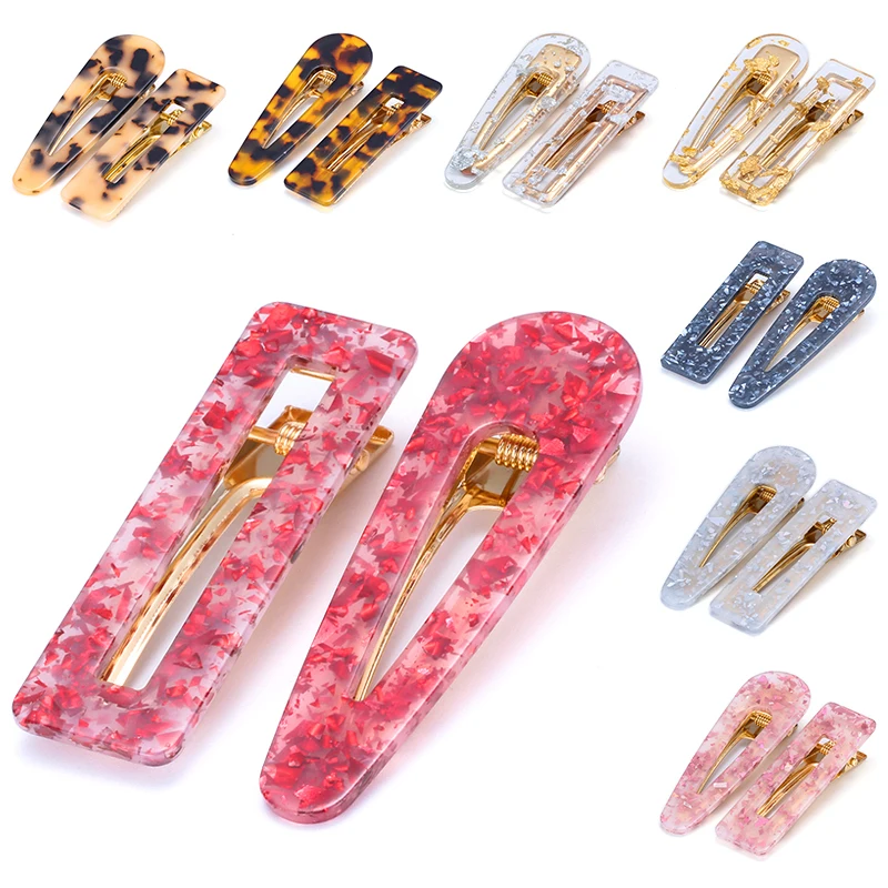 Fashion Korean Acetic Acid Geometric Hair pin Beauty Barrettes Hair Clip for Women Girls  Hair Accessories