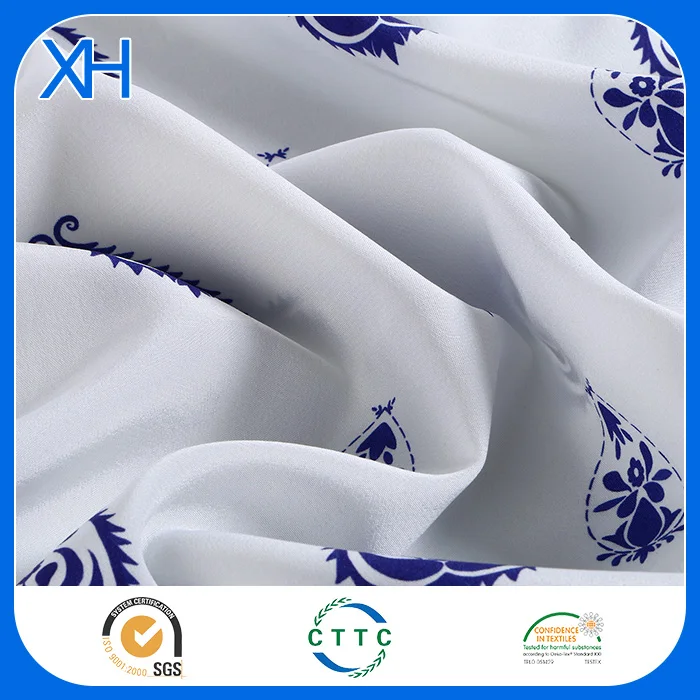 
Digital Printed Vietnam Silk Fabric Heavy Silk Crepe de Chine Silk Floral Dress Fabric 