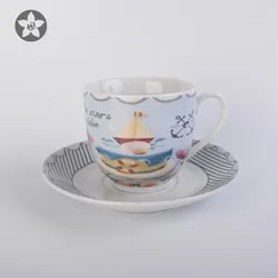 Classic Pakistan Style Porcelain Coffee Tea Cup Sets for Breakfast