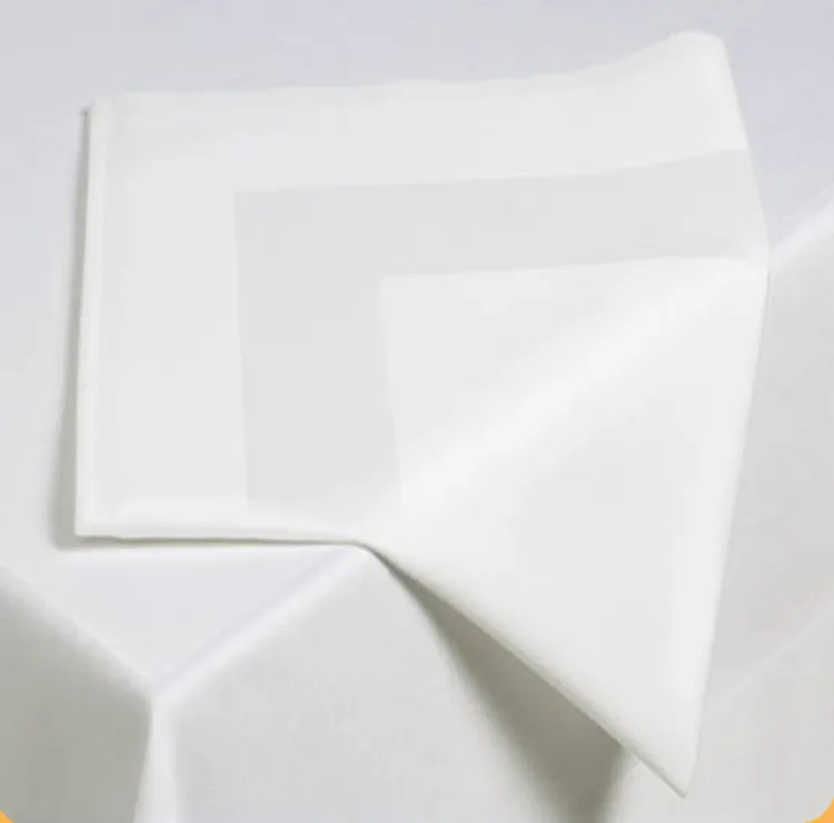 
Satin band white color 220gsm cotton cloth napkins for hotel and restaurant 