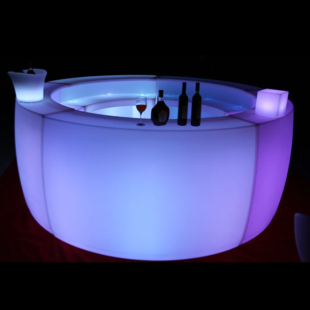 wireless portable rgb color lighting led mobile wine bar counter outdoor plastic cocktail bar furniture set for nightclub party