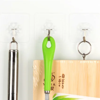 Kitchenware Storage Rack Wall Hanger Transparent Strong Self Adhesive Wall Hook