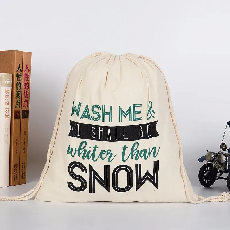 AZO Free Customize Drawstring Bags Wholesale Blank Pouch Bag Cotton Gift Bags With Custom Logo