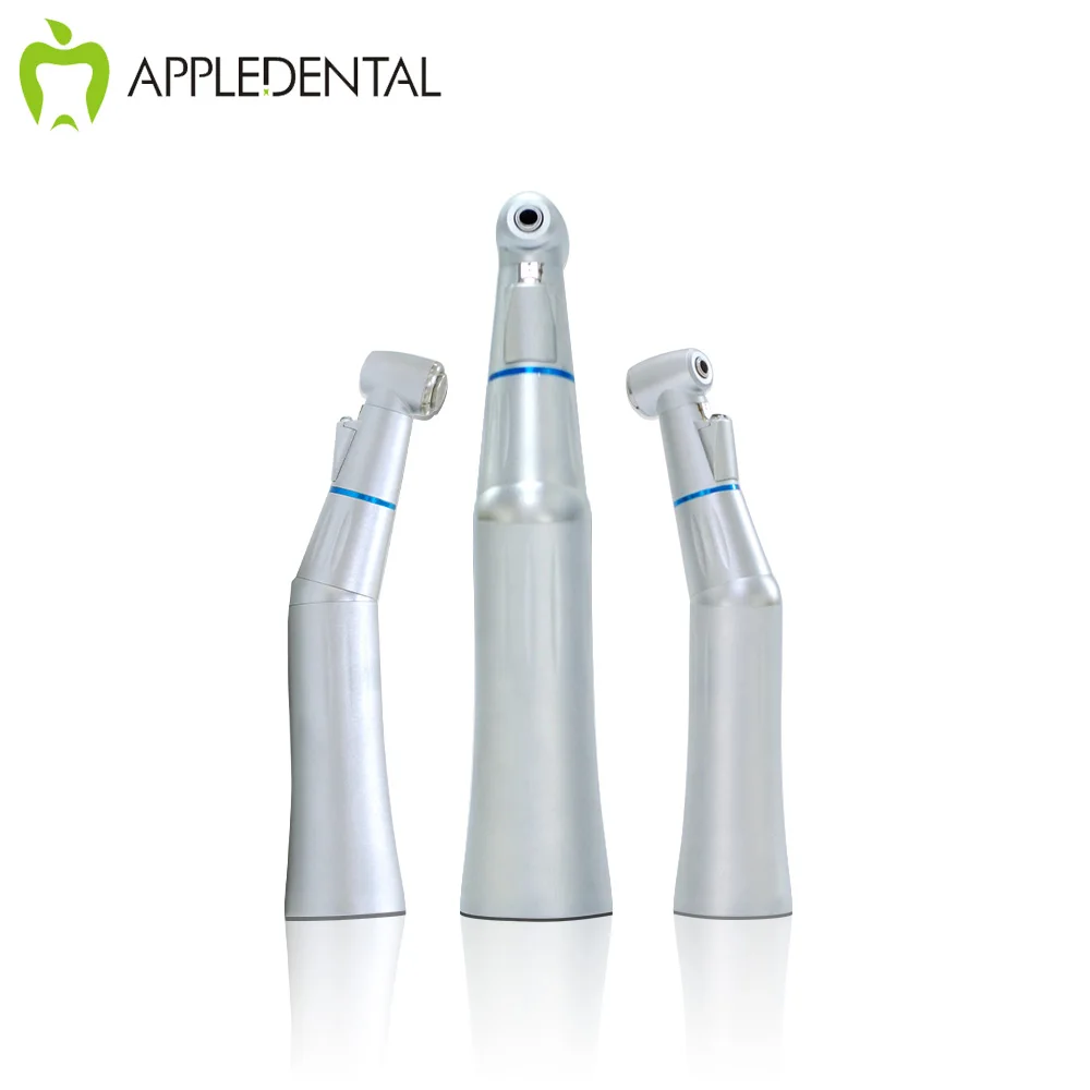 APPLEDENTAL low speed handpiece LED push button contra angle with light and generator