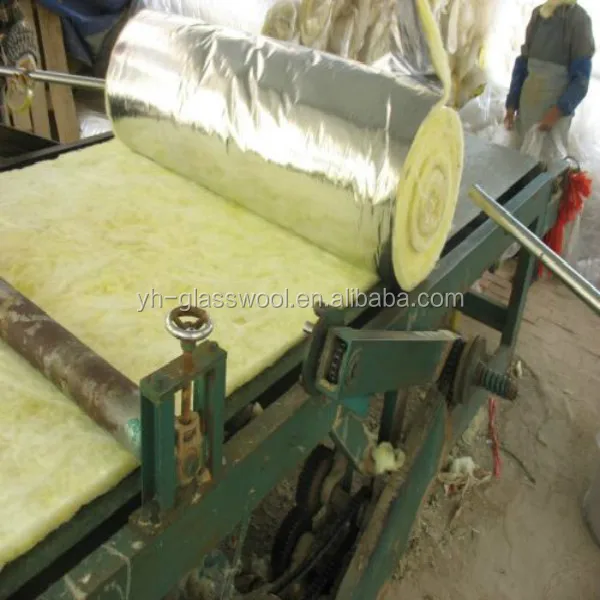 Heat insulation 12kg/m3 50mm glass wool blanket with Aluminium foil