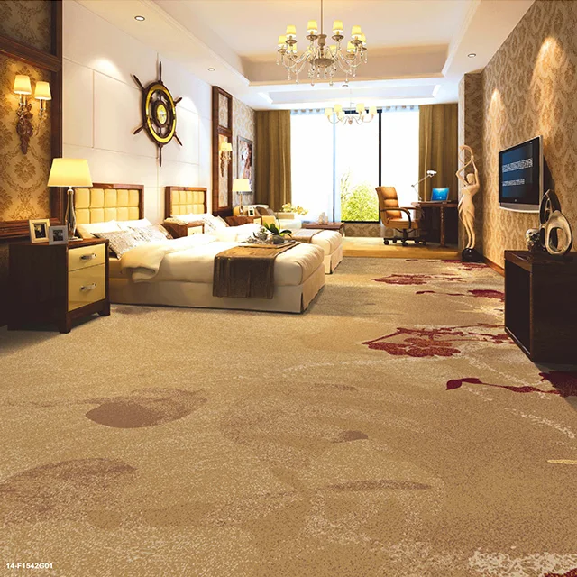 Carpet Factory Nylon Printed Floral Pattern Carpet Fireproof Banquet Room Hotel Custom Woven Printed Nordic Carpet