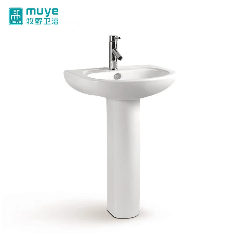 Single-hole Hotel Sanitary Ware Floor Mounting Soild Porcelain Bathroom Pedestal