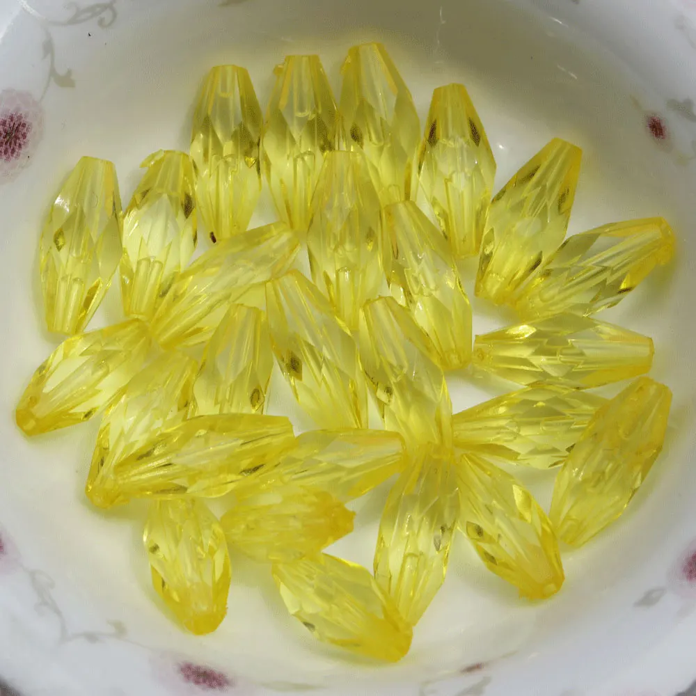 Wholesale 6*11mm Double Cone Acrylic Transparent Faceted Long Bicone  Spacer Beads for Jewelry Making