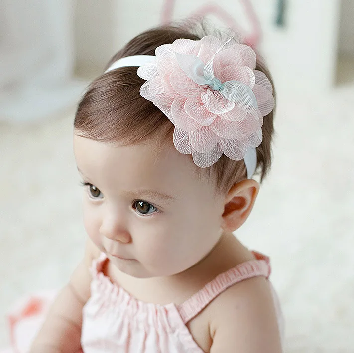 
ZH1333F Baby Girl Toddler Mix Color Rose Flower Chiffon Bowknot Headband Wholesale 