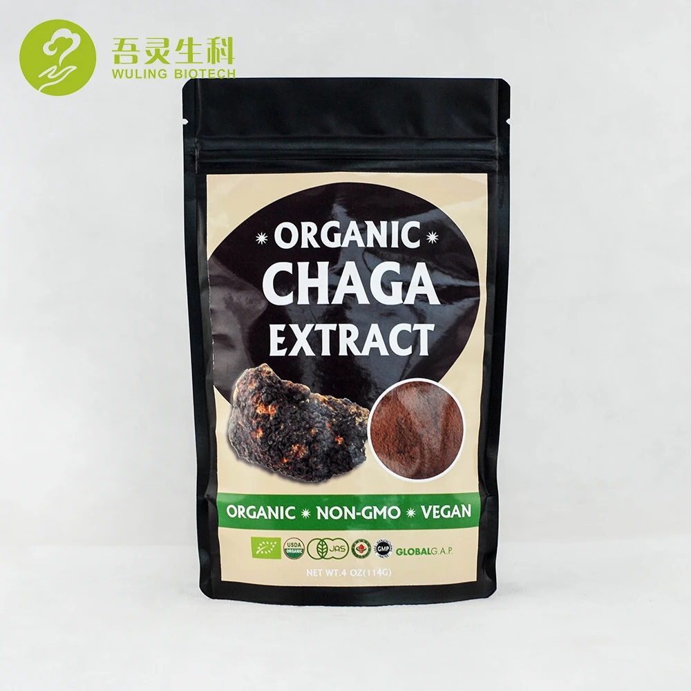 Herbal Supplement Bio Herbs Chaga Powder Wild Organic Chaga Mushroom