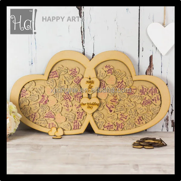 Honey Wedding Guest Book Drop Box alternative Shadow Box with many hearts