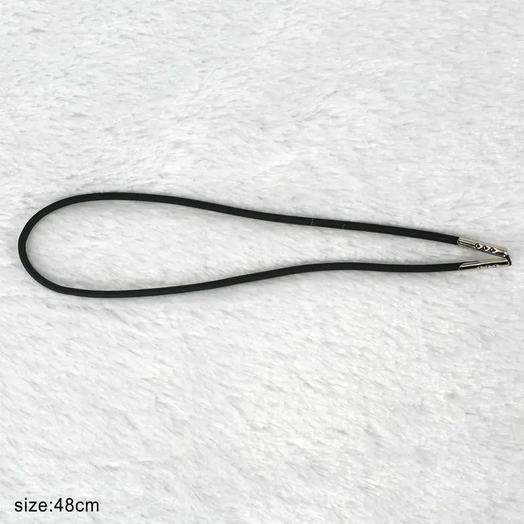2mm polyester braid black elastic cord with metal barbs