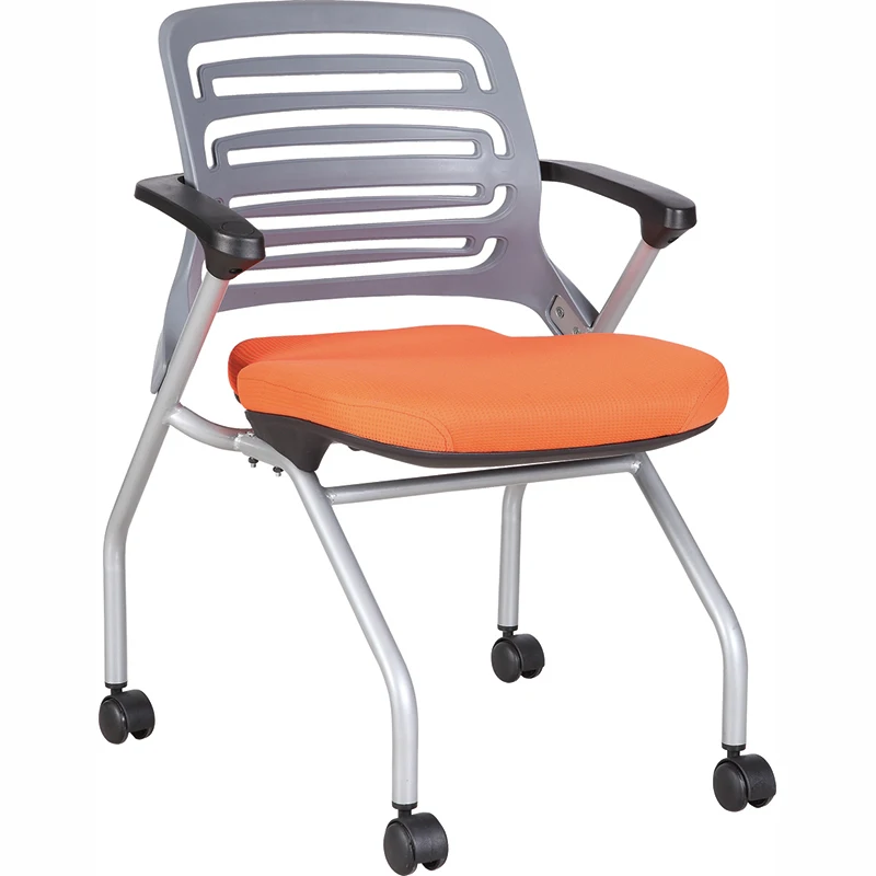 Kids Swivel Chair Student Office Chair with Writing Pad Wheels Stackable Training Folding Mesh Chair Office Furniture Fabric
