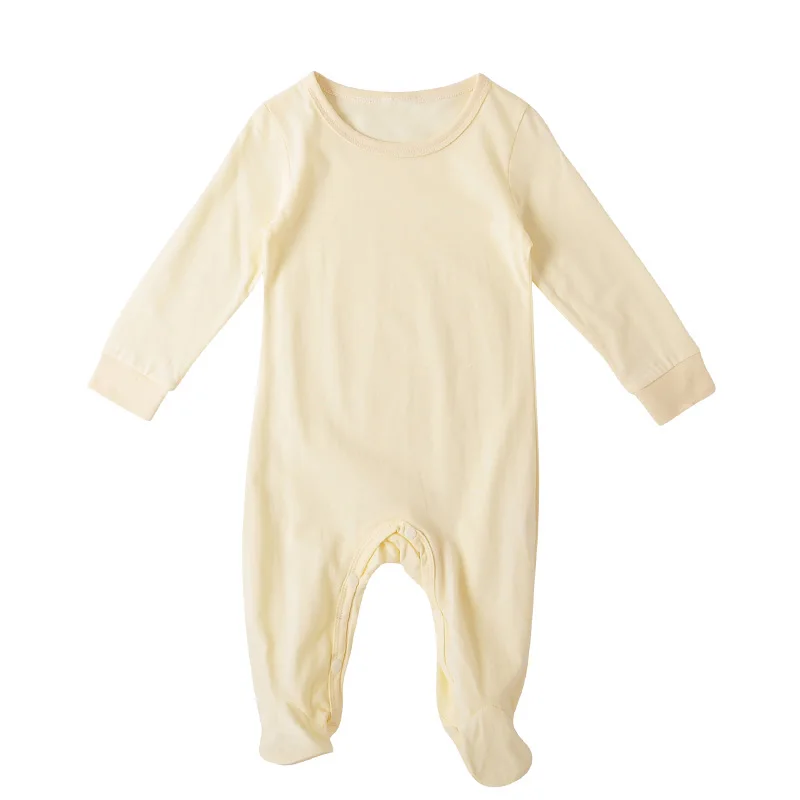 Wholesale Custom Kids Jumpsuits Baby Long Sleeve Bodysuit Organic Cotton Baby Clothes Romper For Girls Boys