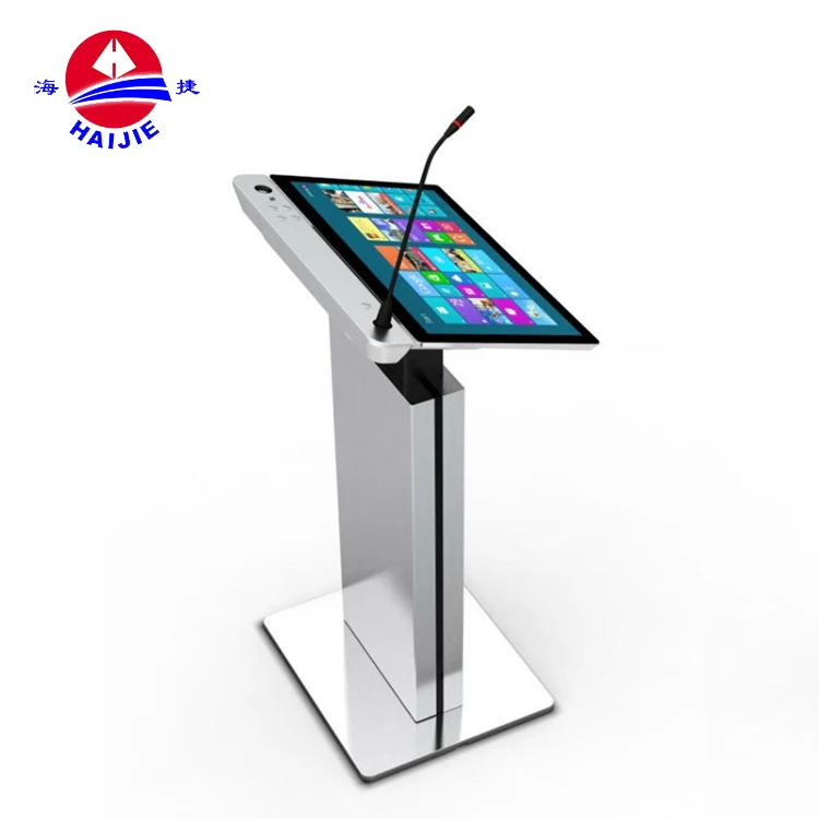 Widely Use High Performance Classroom Digital Podium With Front Screen Lectern