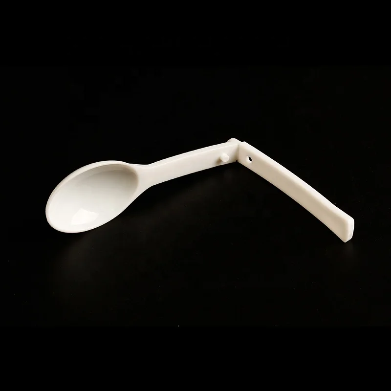 Eco Friendly Disposable Plastic Foldable Yogurt Spoon Folding Ice Cream Spoon