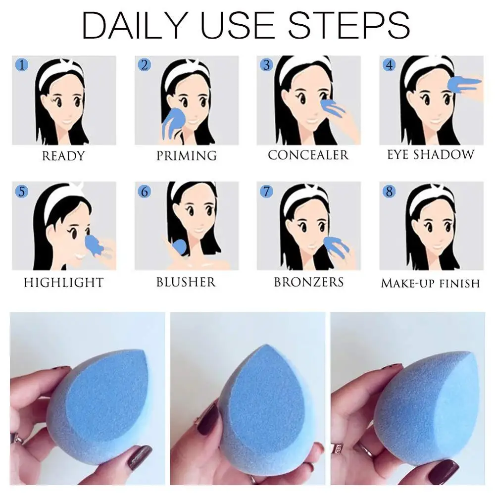 
2020 New Arrivals Dual Layer Fuzzy Velvet Microfiber Beauty Makeup Sponge Blender With Micro Fiber Flocked Face Cosmetic 