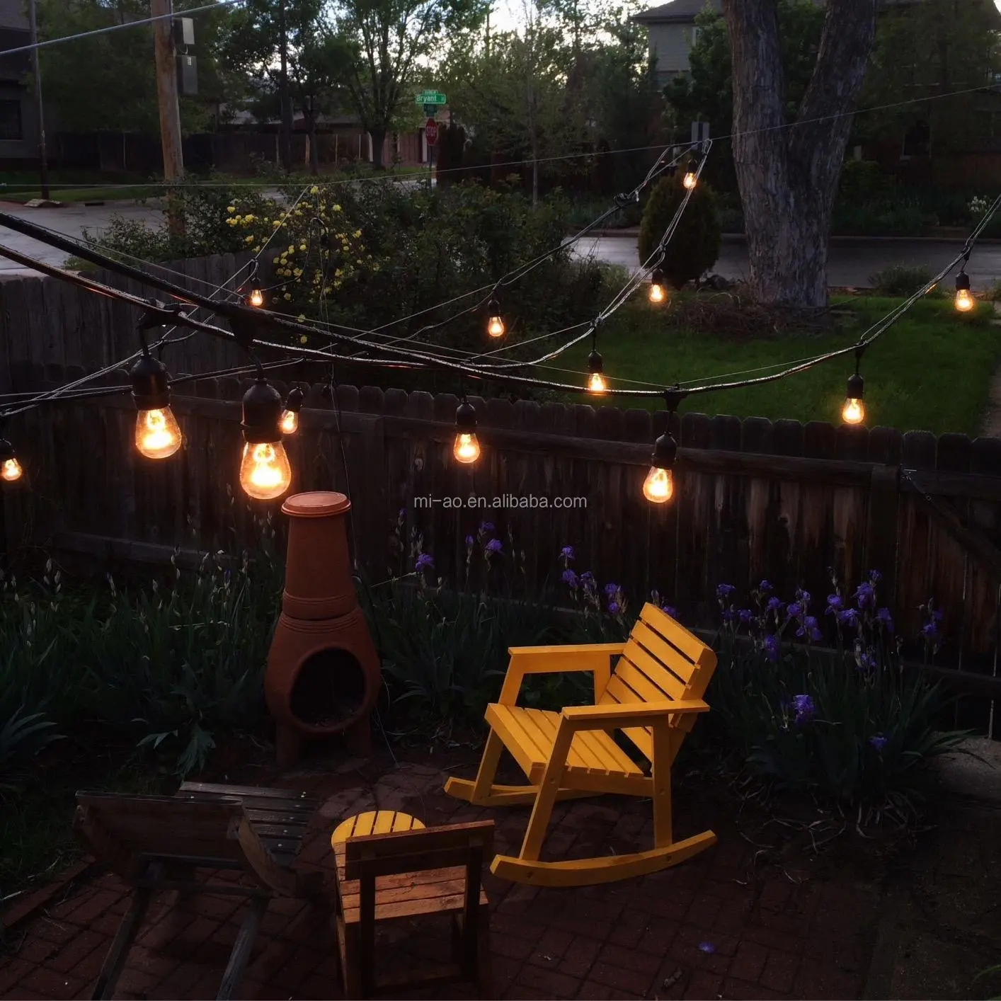 
Low Voltage Colorful Festoon Lights 10M 20 G50 RGB Bulb Outdoor Waterproof Belt Garland Lights With Color Led Bulbs 