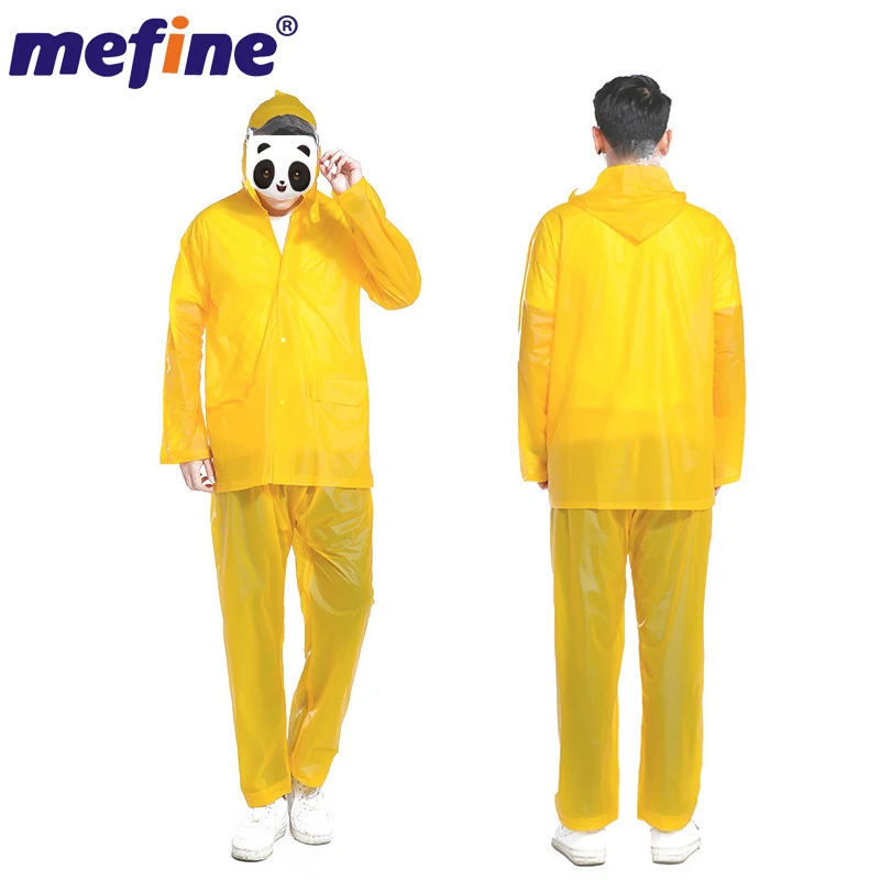 Cheaper adult yellow plastic pvc rain suit
