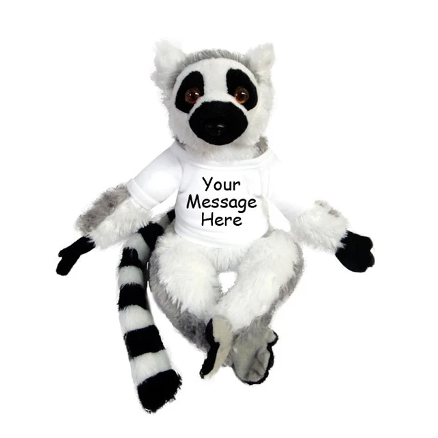 Stuffed Wild Animal Plush Lemur Toy with Custom T-Shirt