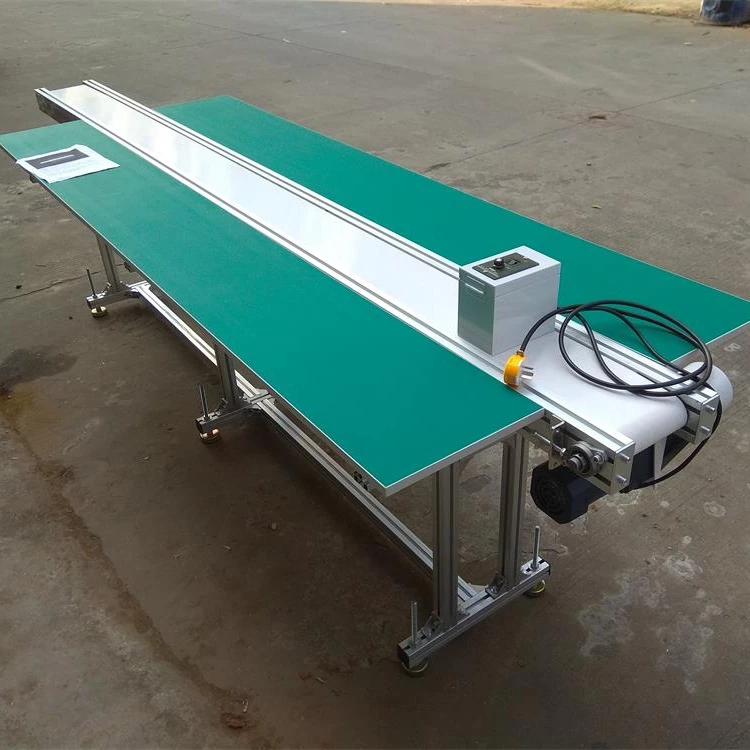 Заводская цена, сечение алюминиевого профиля, конвейерная лента из ПВХ, небольшая производственная линия с рабочим столом