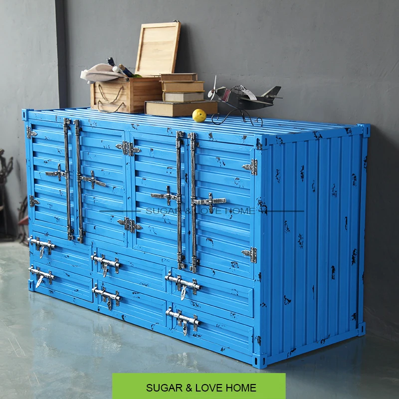 industrial furniture,loft style, shipping container furniture reception desk L shape