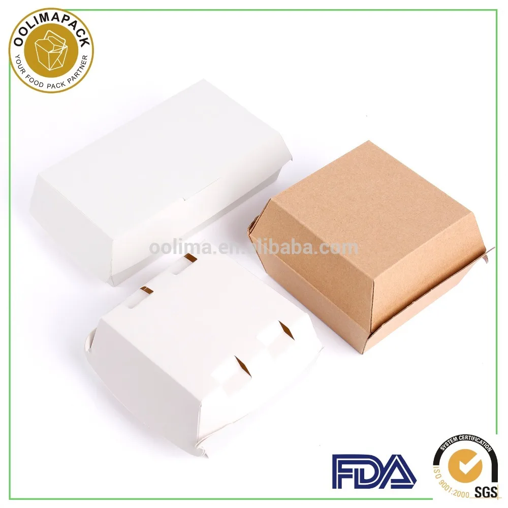custom printed paper burger box,corrugated hamburg box