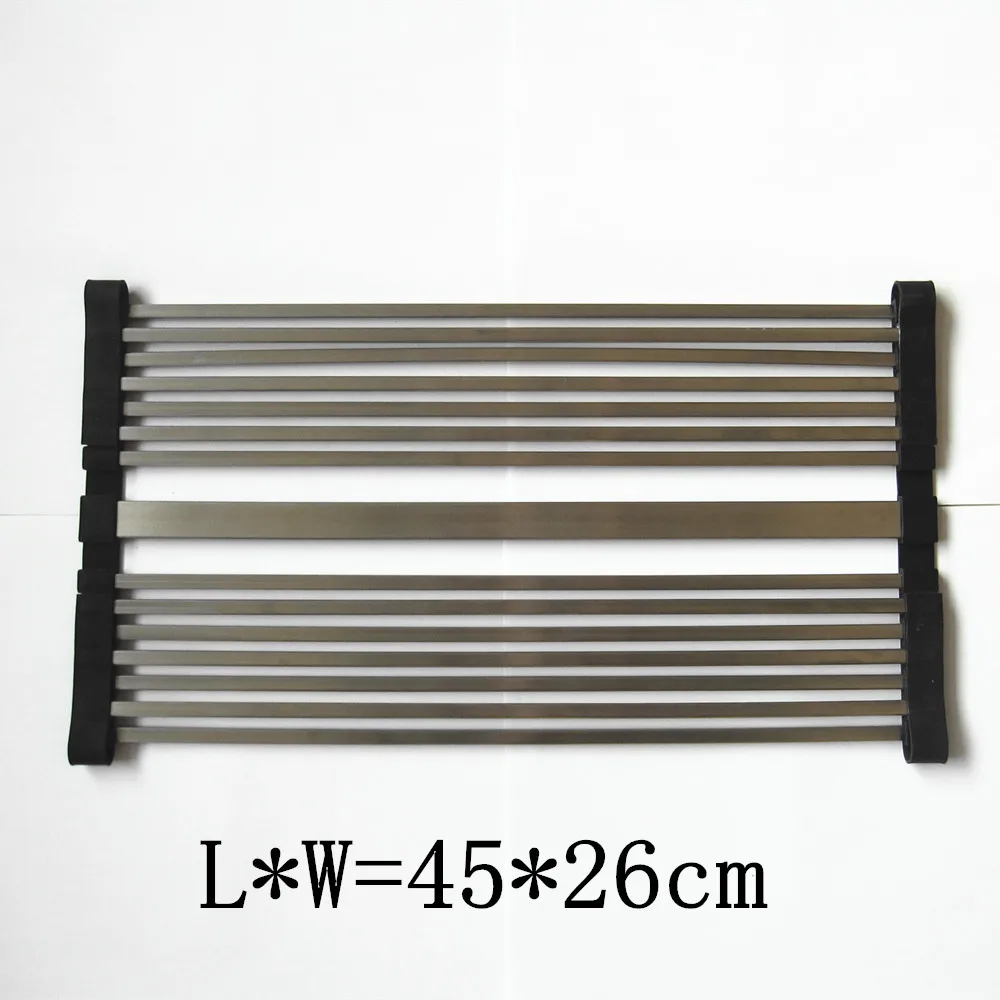 
LxW 45x44cm new design Foldable Easily store Stainless steel silicone drainer for kitchen sink 