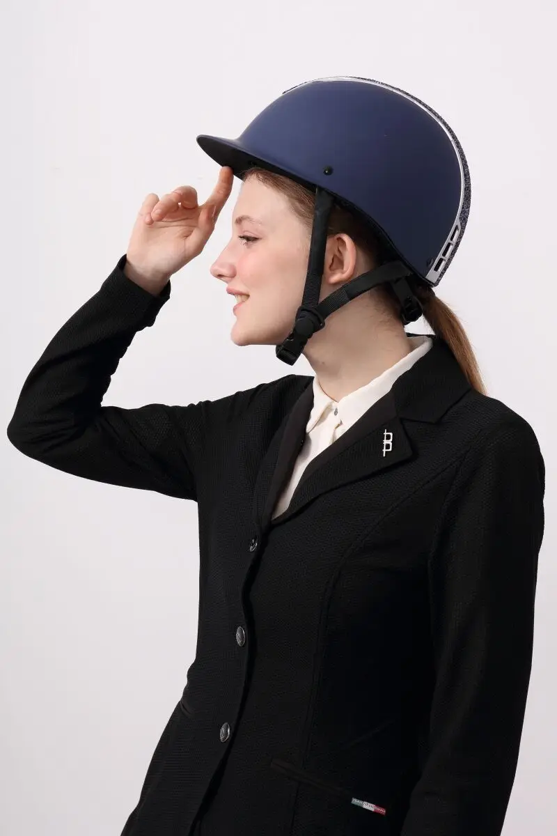 Elegant classic large brim sunscreen custom horse racing equestrian helmet Crystal custom horse riding helmet