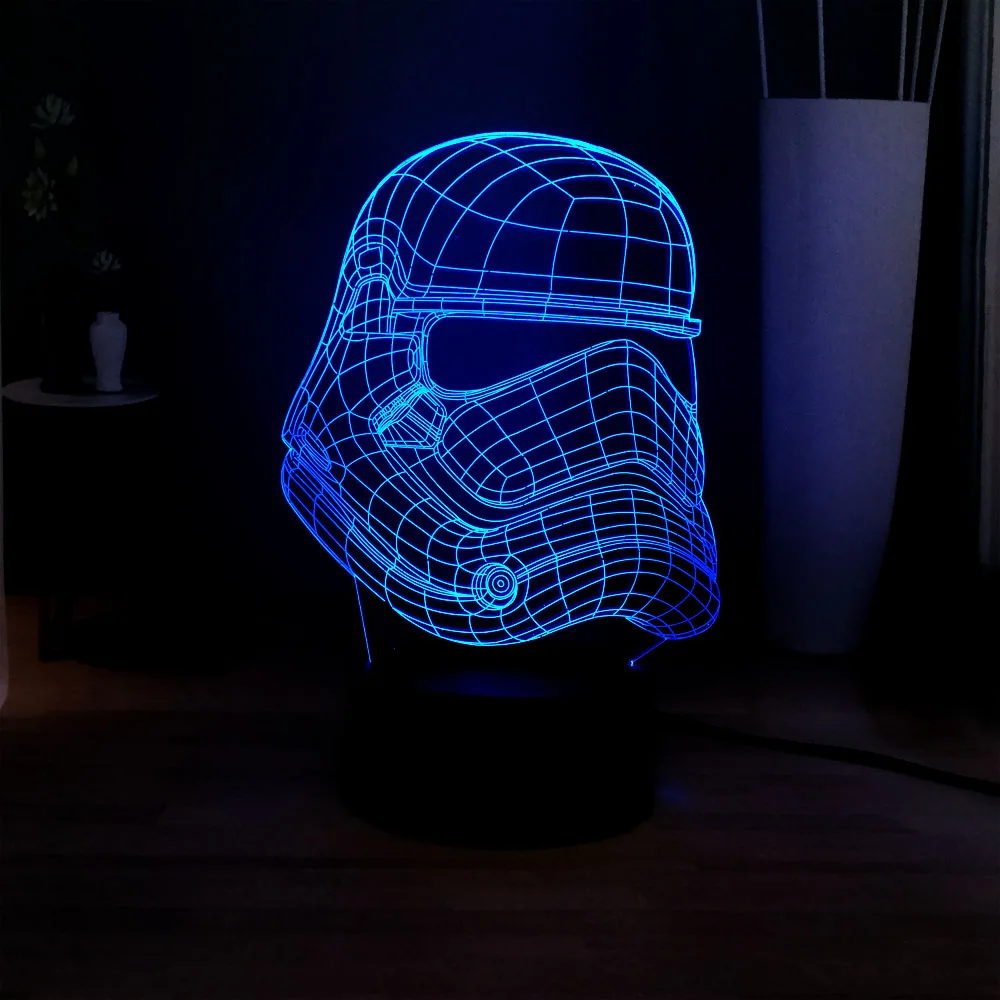 3D Illusion Planet Wars Light Cool Storm ridersSwitch 3 Color Change Led Baby Sleep Night Lamp room decoration Kids Holiday Gift