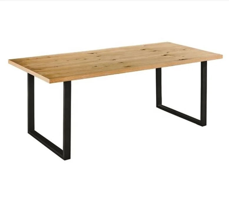 Modern Home Design Dining Table Wood With Metal Frame
