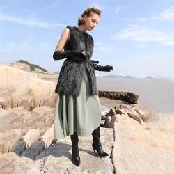 High Quality 100% Real Beaver Vest Casual Fur Waistcoat Casual Comfortable Vest Fur Vest China