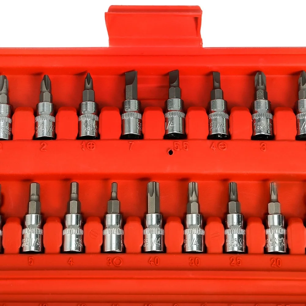 1/4 Набор комбинированных торцевых головок и торцевых ключей 23/29/30/38/46 шт.