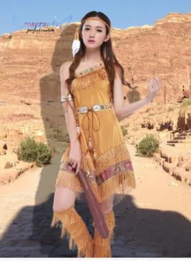 Halloween Ball Party Costume Savage Cosplay Uniform Indian Suit Indian Cosplay Costume