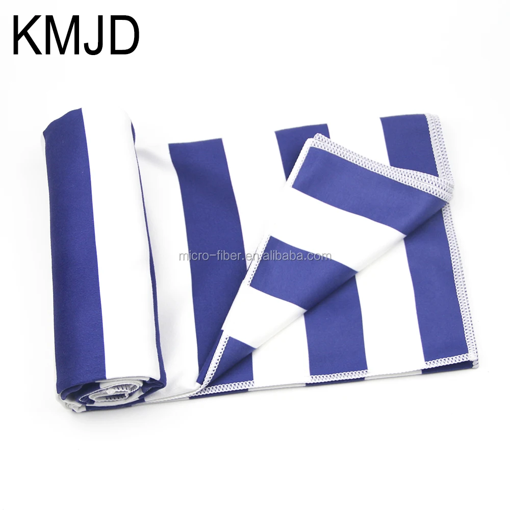 Stripe Sports Travel Beach Towel with Bag Wholesale Custom Printed Dry Quickly Microfiber Gift Kitchen Airplane Woven Square