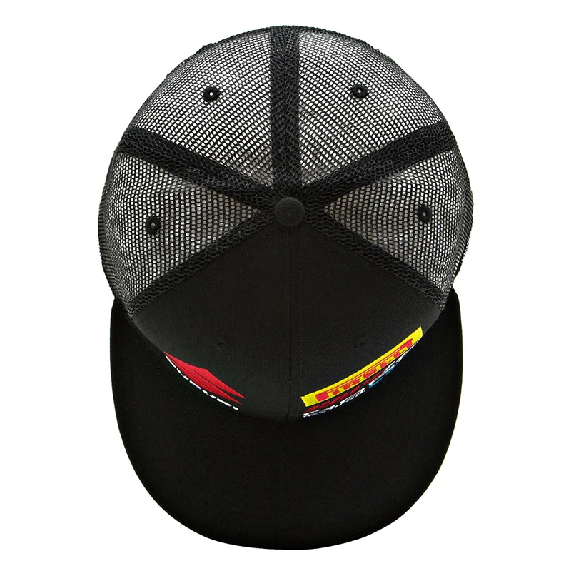Guangzhou OEM ODM Hat Factory Wholesale Custom Embroidered Logo Flat Brim Mesh Cap Trucker Hats