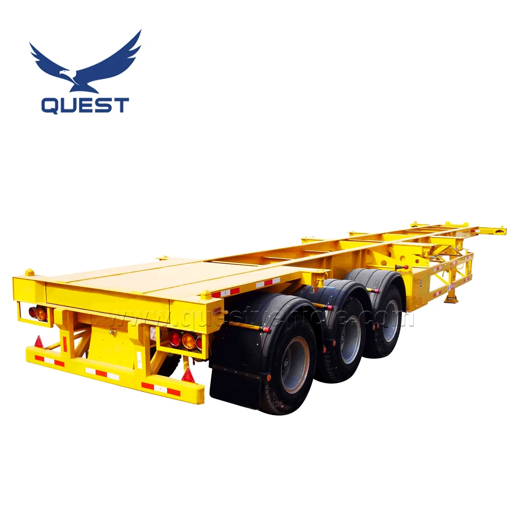Super Sale Tri-axle 40ft Chassis Trailer Container Skeleton Semi Trailer For Philippines