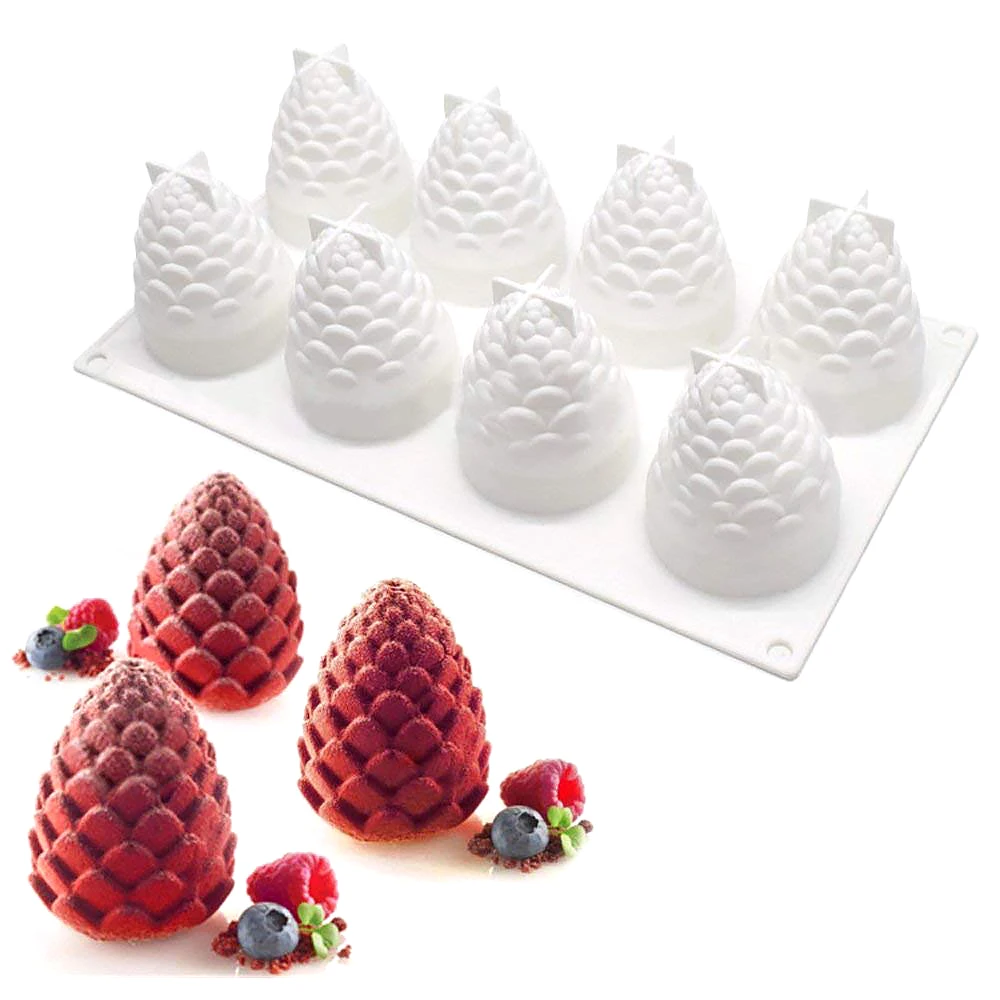 Amazon Fashionable 3D Christmas Silicone Pine Cone Mold For Cake