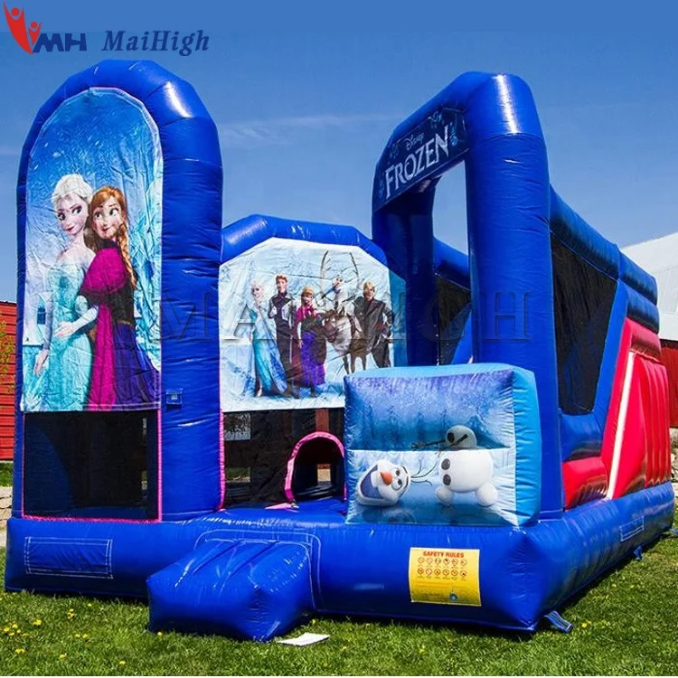 Frozen inflatable bouncer slide combo supplier inflatable castle slide