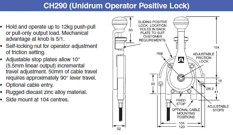 underground minig loader truck hand brake control lever