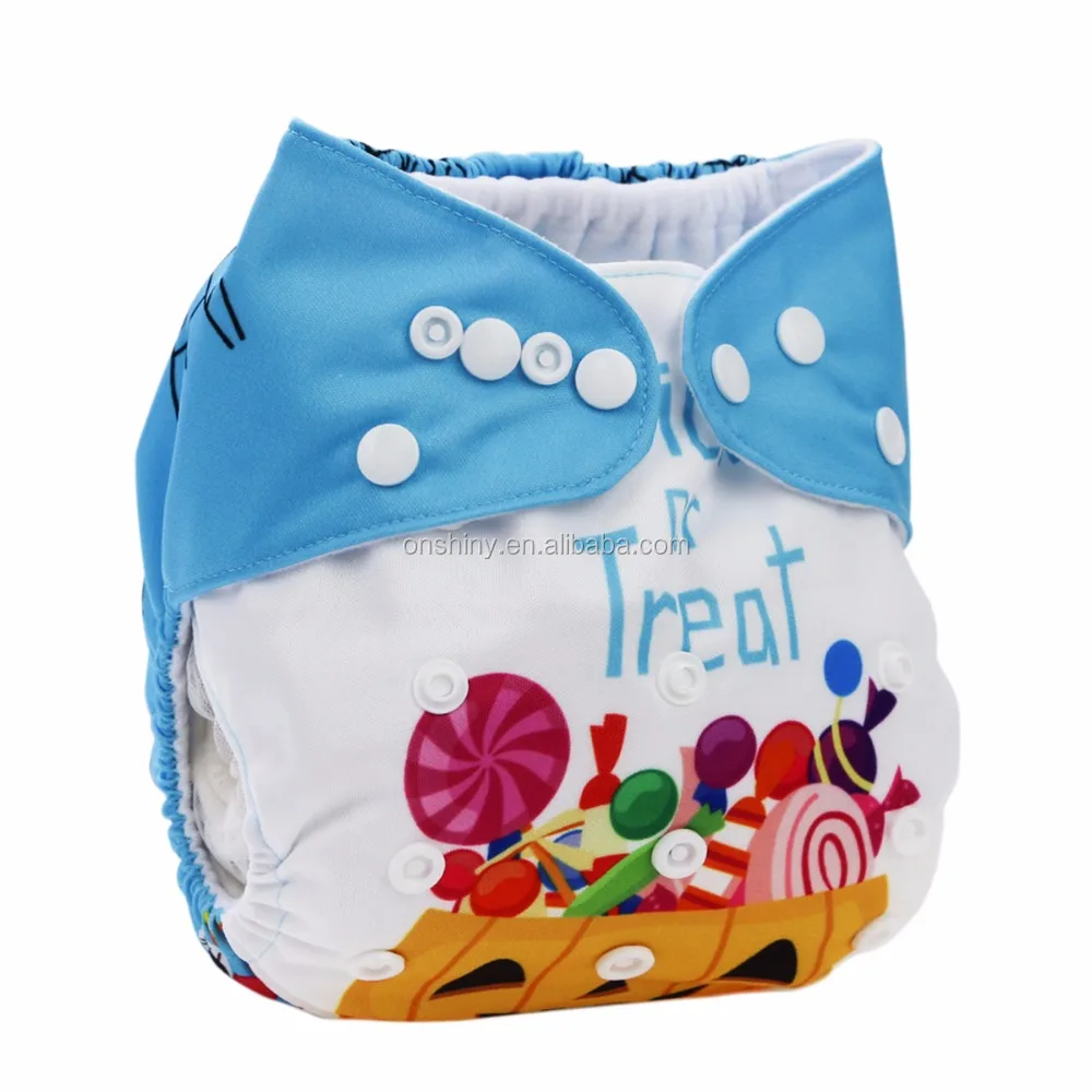 Custom Logo Cute Cartoon Halloween Hot Sale Washable Reusable Pocket Baby Cloth Diaper